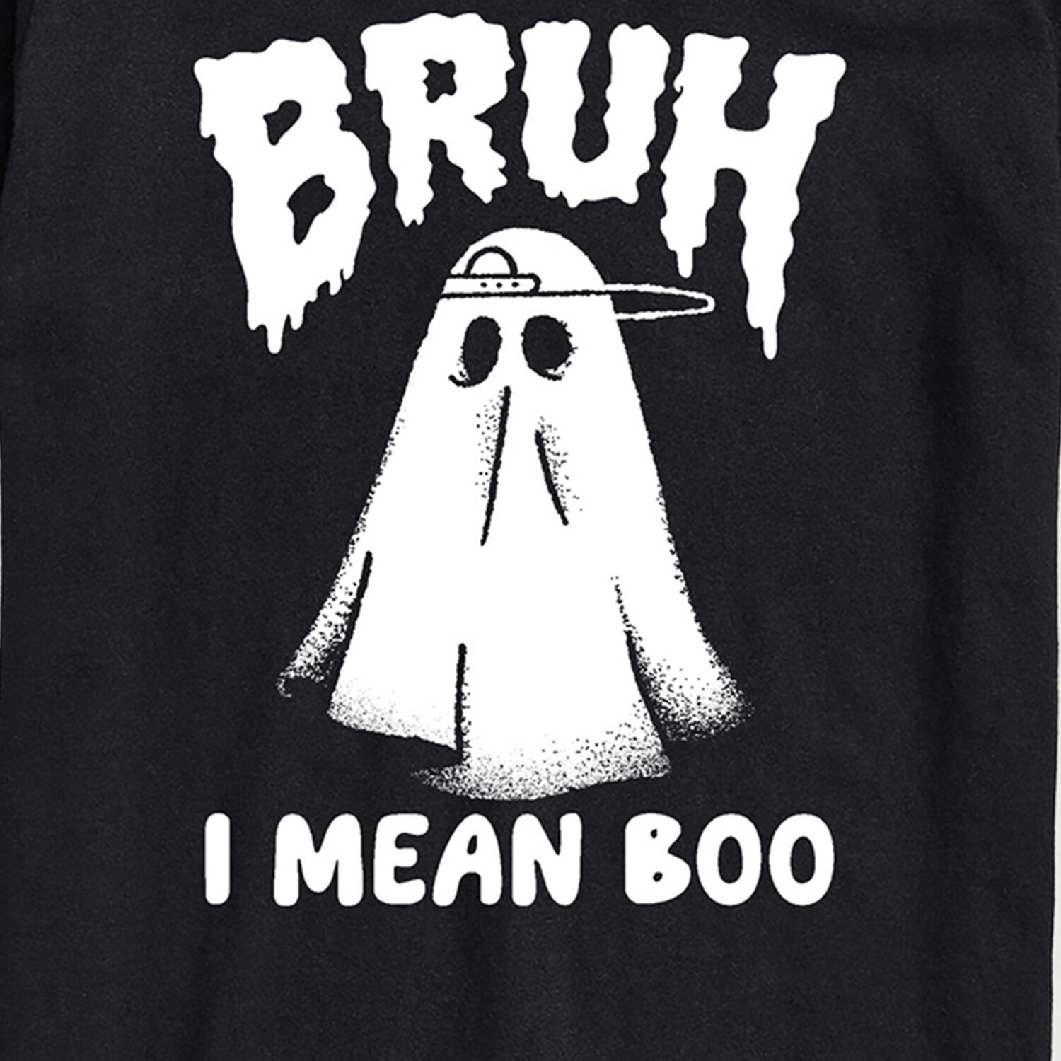 Bruh I Mean Boo Ghost Halloween Mens Crew Neck Short Sleeve Regular Fit Big and Tall Graphic T-Shirt