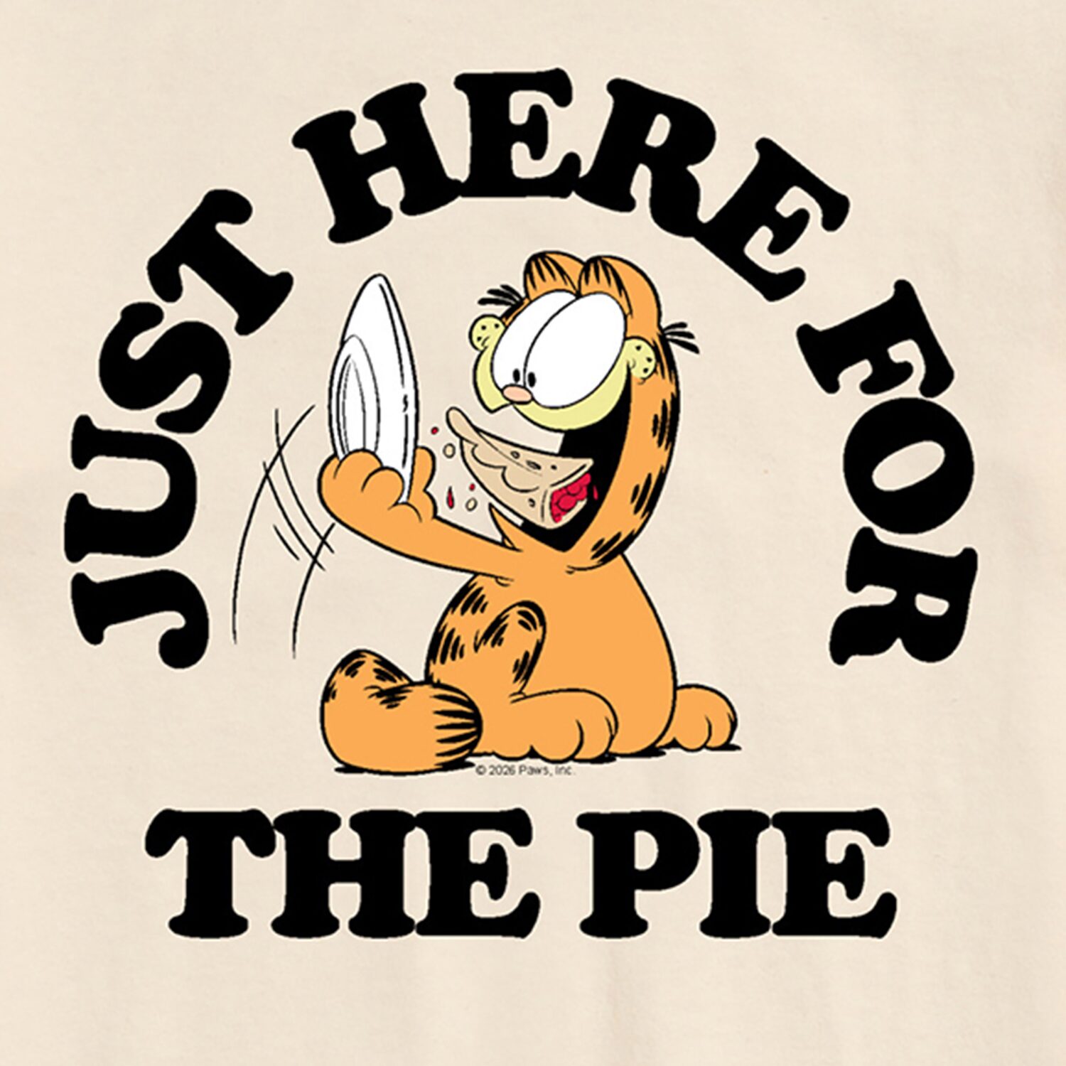 Here For Pie Thanksgiving Mens Crew Neck Short Sleeve Regular Fit Garfield Big and Tall Graphic T-Shirt