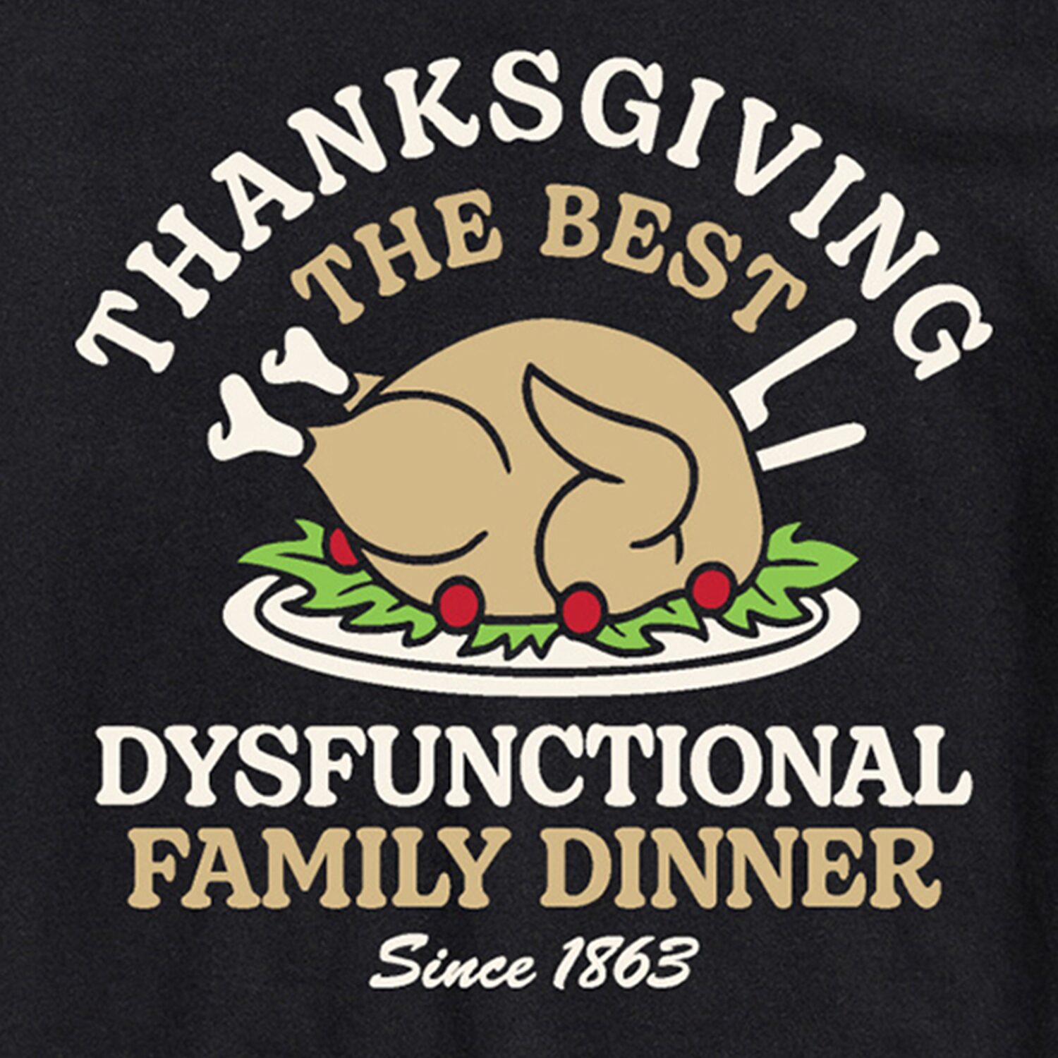 Thanksgiving Family Dinner Mens Crew Neck Short Sleeve Regular Fit Big and Tall Graphic T-Shirt