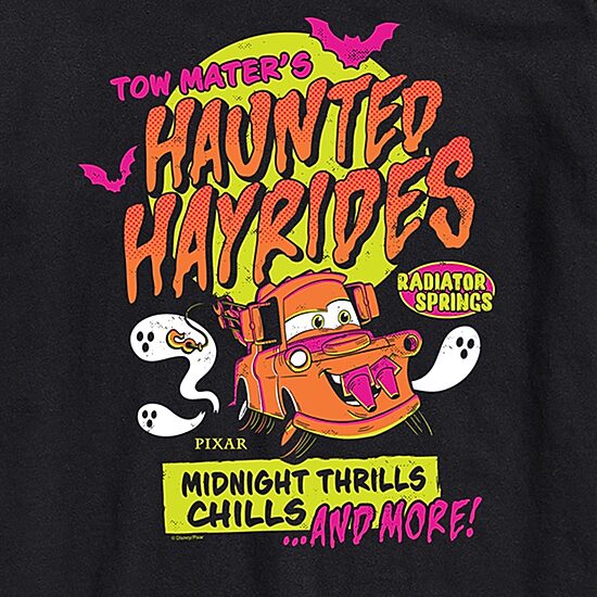 Tow Maters Haunted Hayrides Mens Crew Neck Short Sleeve Regular Fit Cars Big and Tall Graphic T-Shirt