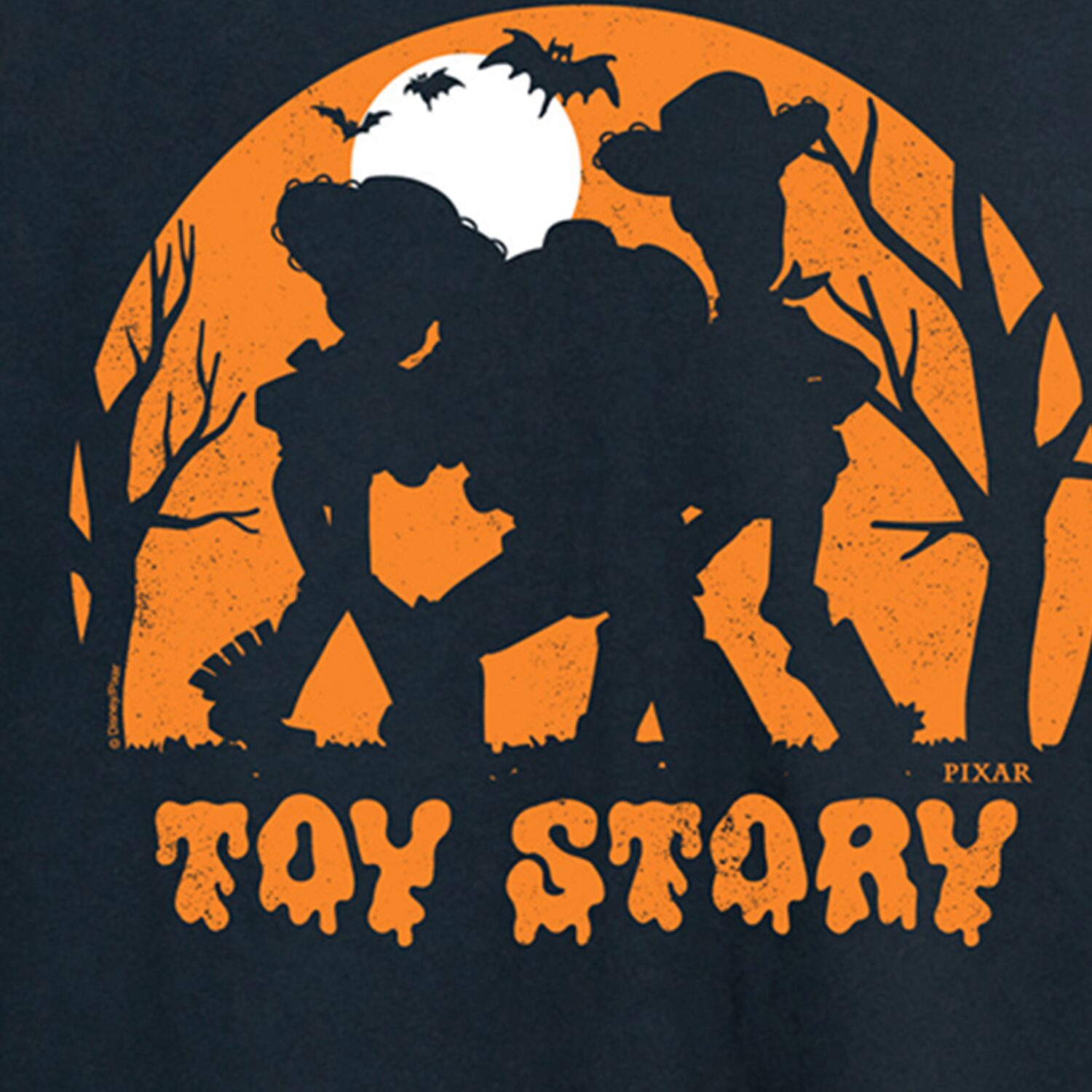 Scary Silhouette Halloween Mens Crew Neck Long Sleeve Regular Fit Toy Story Big and Tall Graphic T-Shirt