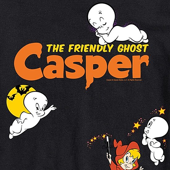 Casper The Friendly Ghost Halloween Mens Crew Neck Short Sleeve Regular Fit Big and Tall Graphic T-Shirt