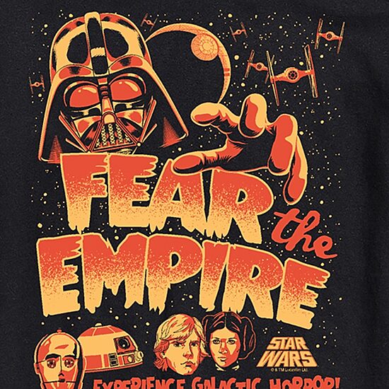 Halloween Fear The Empire Mens Crew Neck Short Sleeve Regular Fit Star Wars Big and Tall Graphic T-Shirt