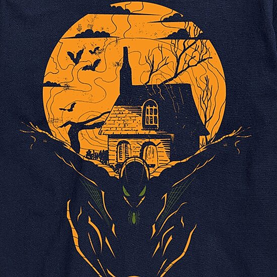 Haunted House Mens Crew Neck Short Sleeve Regular Fit Spiderman Big and Tall Graphic T-Shirt