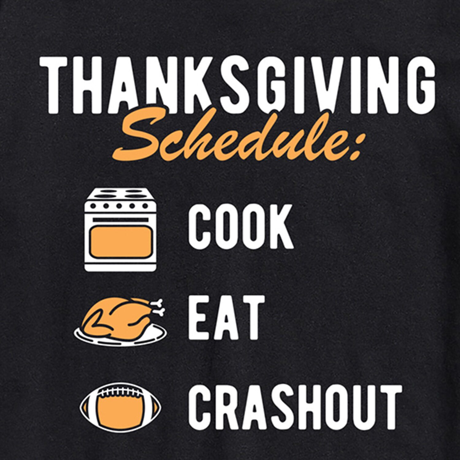 Thanksgiving Schedule Mens Crew Neck Short Sleeve Regular Fit Big and Tall Graphic T-Shirt