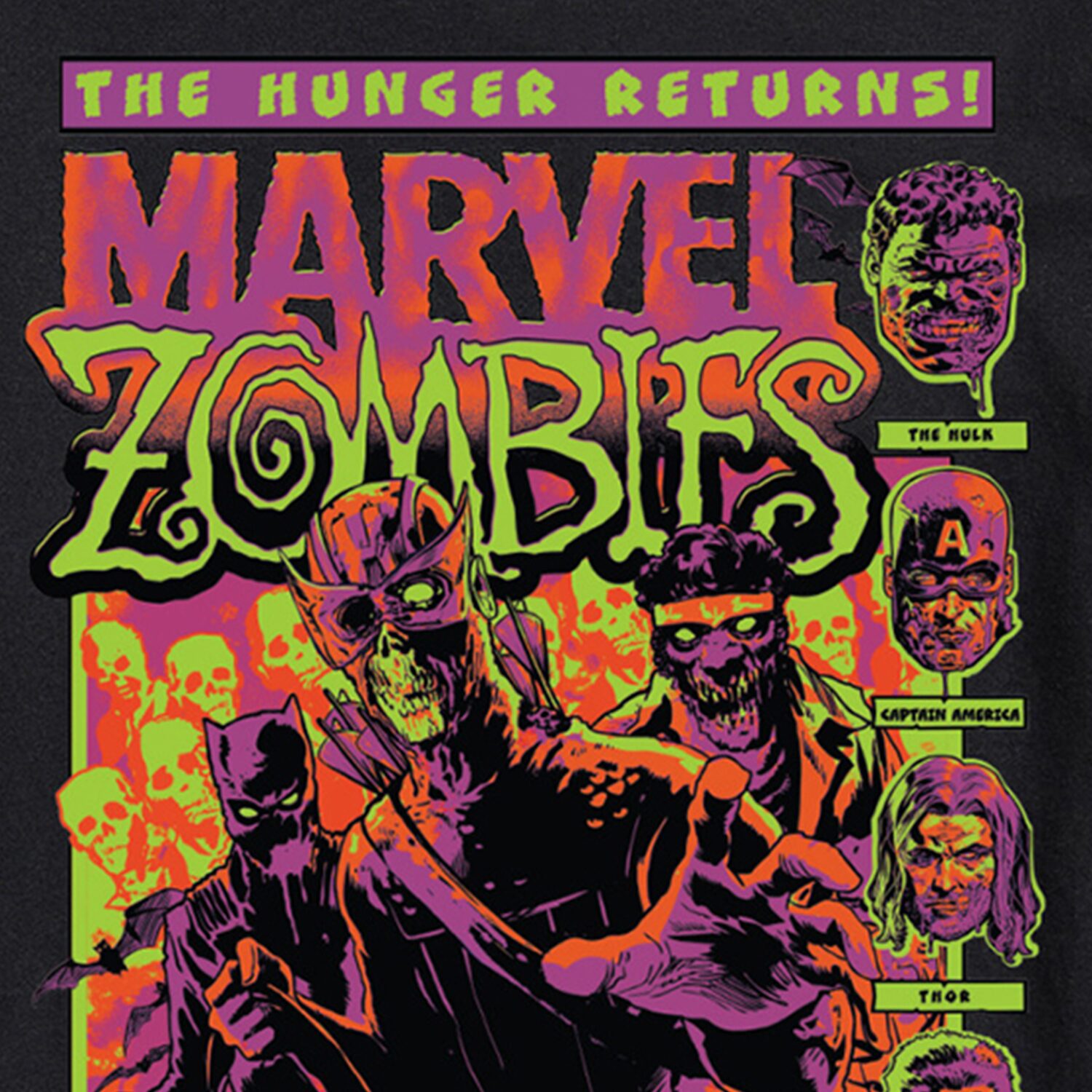 Zombies Mens Crew Neck Short Sleeve Regular Fit Marvel Big and Tall Graphic T-Shirt
