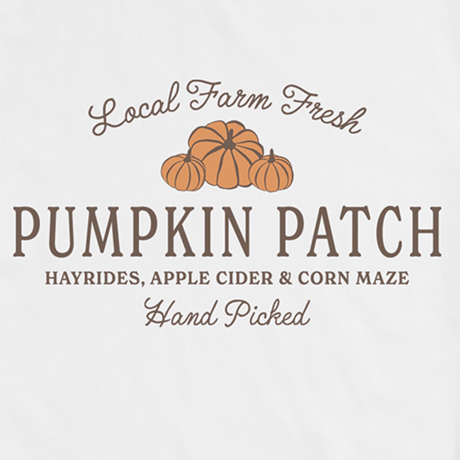 Local Pumpkin Patch Fall Mens Crew Neck Short Sleeve Regular Fit Big and Tall Graphic T-Shirt