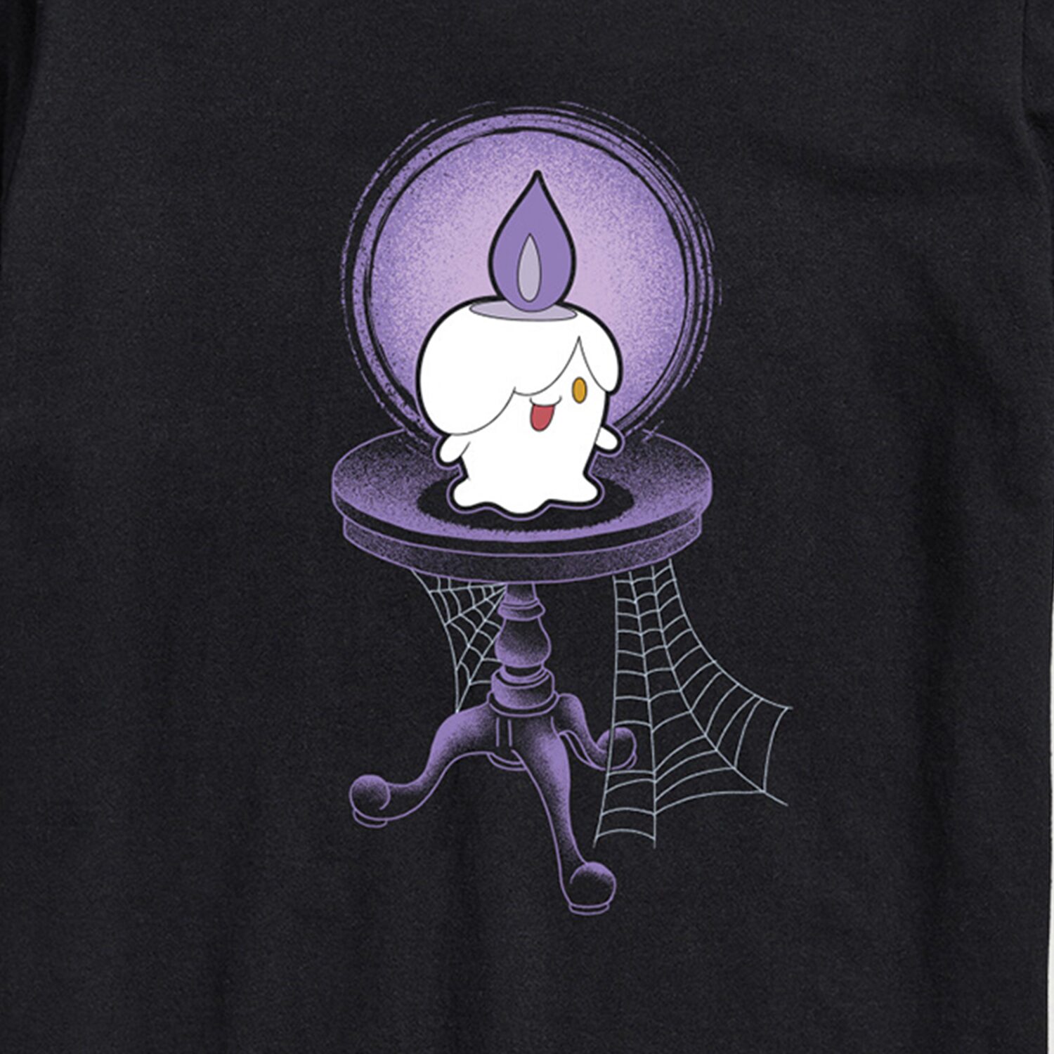 Litwick Spiderweb Halloween Mens Crew Neck Short Sleeve Regular Fit Pokemon Big and Tall Graphic T-Shirt