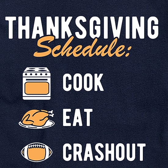 Thanksgiving Schedule Mens Crew Neck Short Sleeve Regular Fit Big and Tall Graphic T-Shirt
