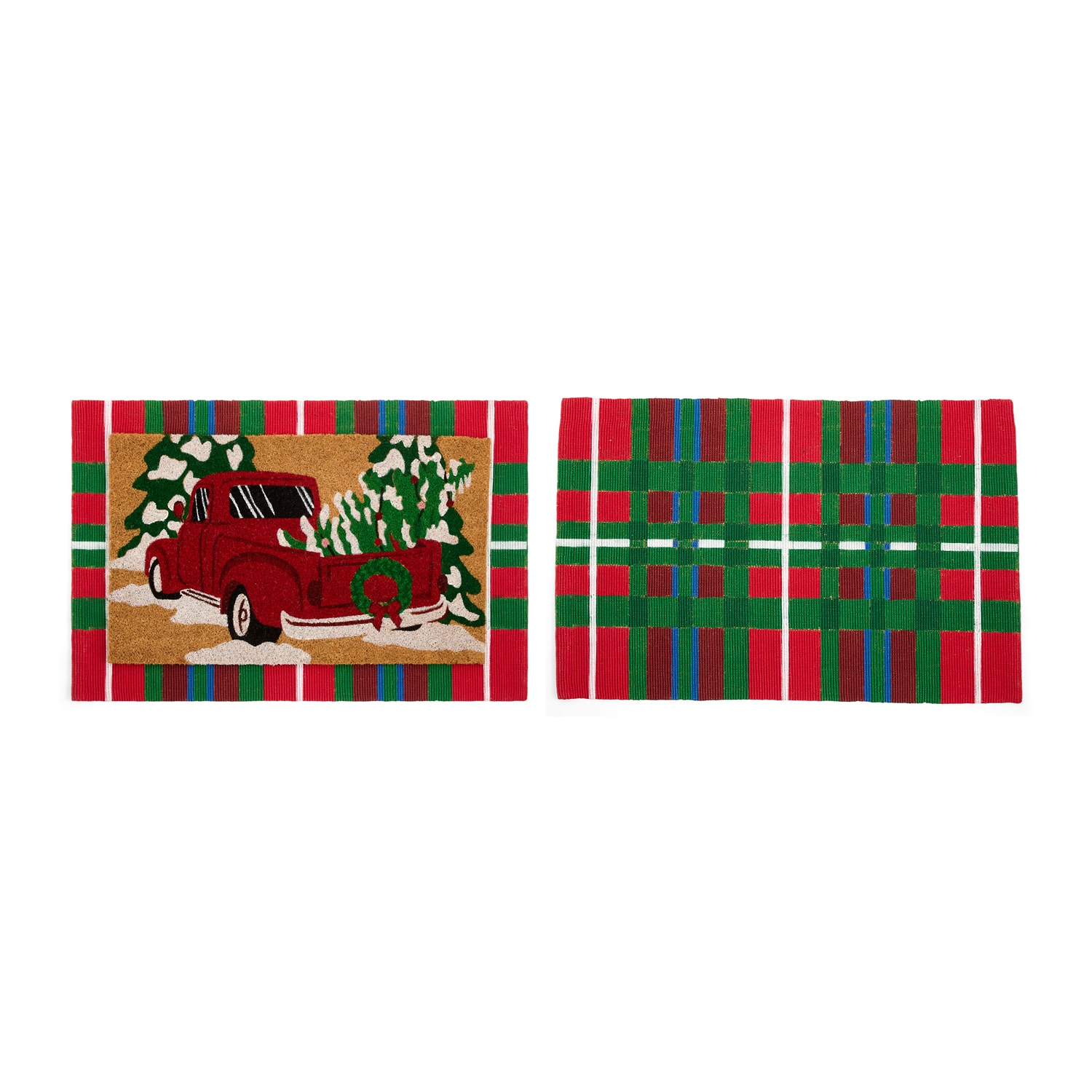 North Pole Trading Co. Truck 2pc Set 24"X36" Indoor Outdoor Rectangular Doormat