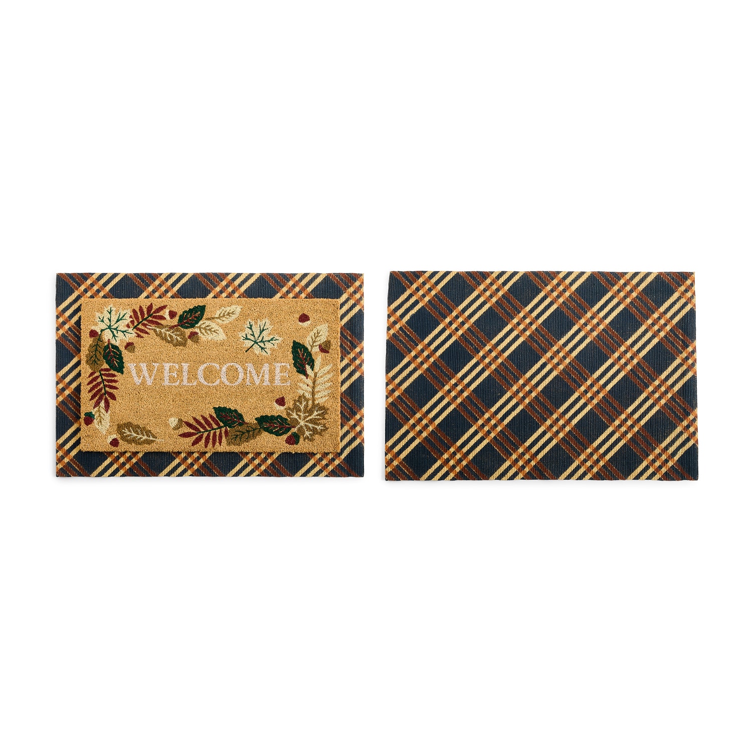 Layerings Welcome Layered 2pc Set 24"X36" Indoor Outdoor Rectangular Doormat