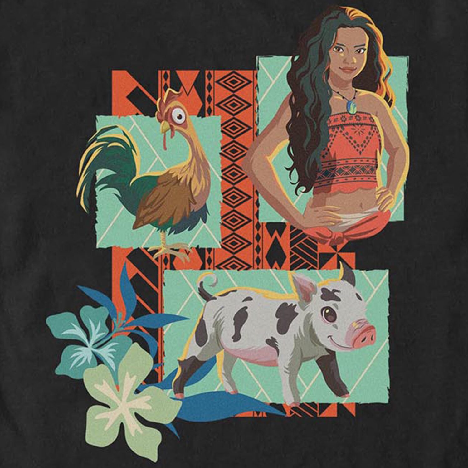 Womens Juniors Crew Neck Short Sleeve Regular Fit Moana Graphic T-Shirt