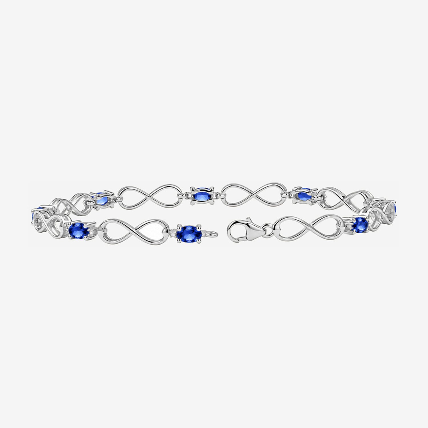 Limited Quantities! Womens Diamond Accent Lab Created Blue Sapphire Sterling Silver Tennis Bracelet