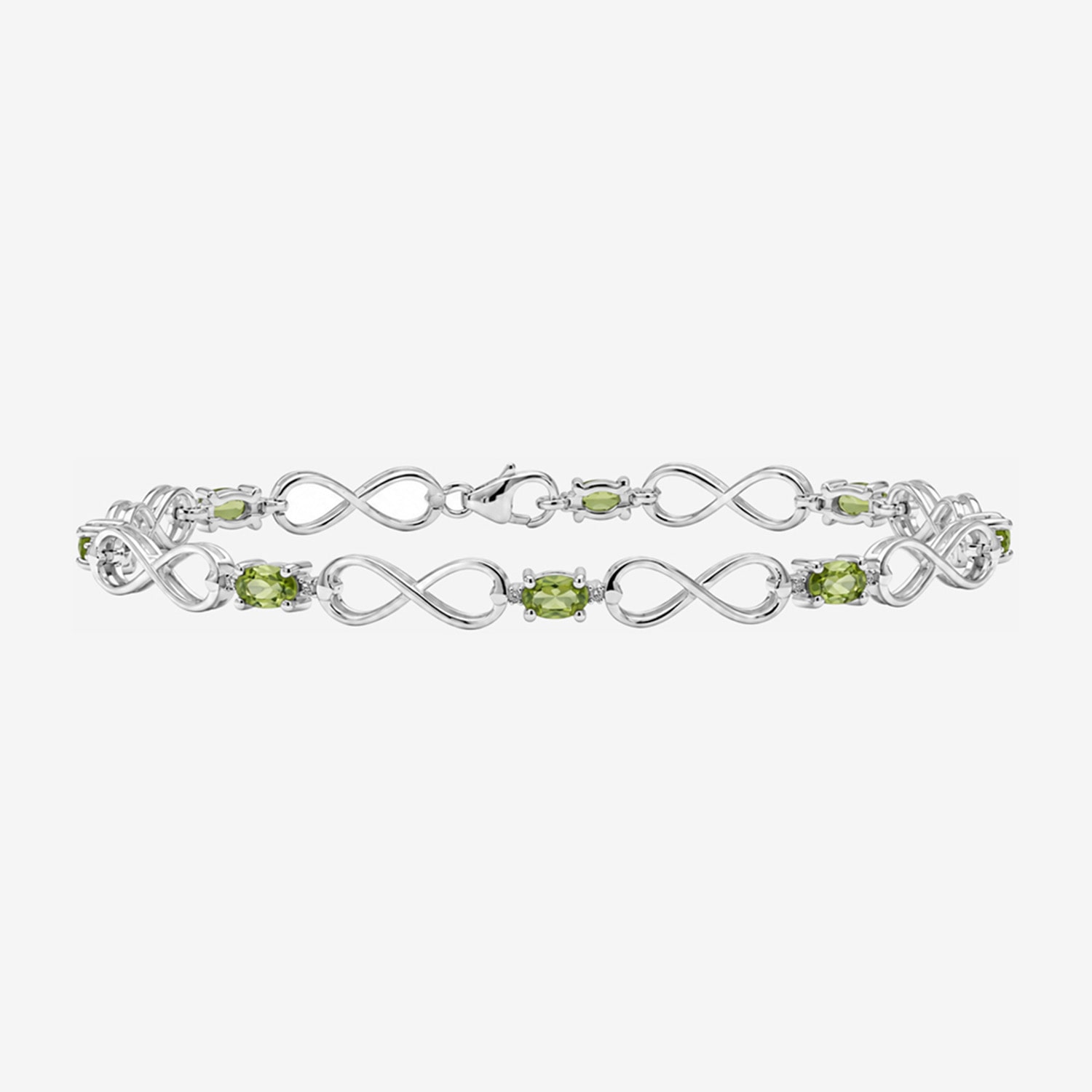 Limited Quantities! Womens Diamond Accent Genuine Green Peridot Sterling Silver Tennis Bracelet