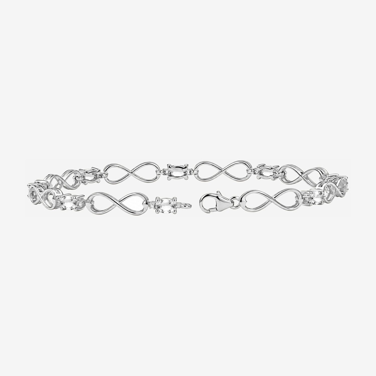 Limited Quantities! Womens Diamond Accent Genuine White Topaz Sterling Silver Tennis Bracelet