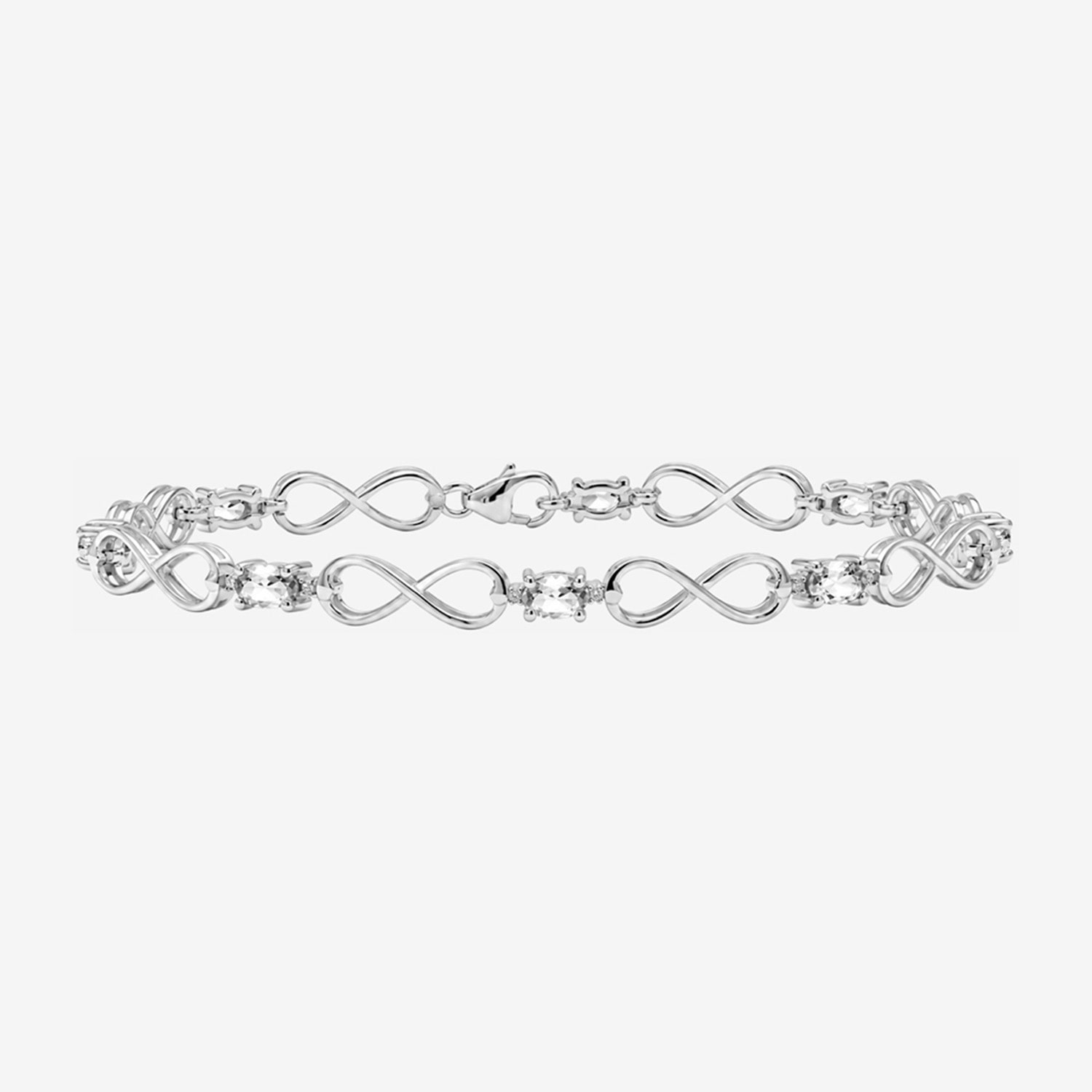 Limited Quantities! Womens Diamond Accent Genuine White Topaz Sterling Silver Tennis Bracelet