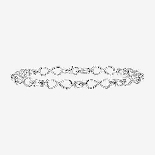 Limited Quantities! Womens Diamond Accent Genuine White Topaz Sterling Silver Tennis Bracelet, One Size, White