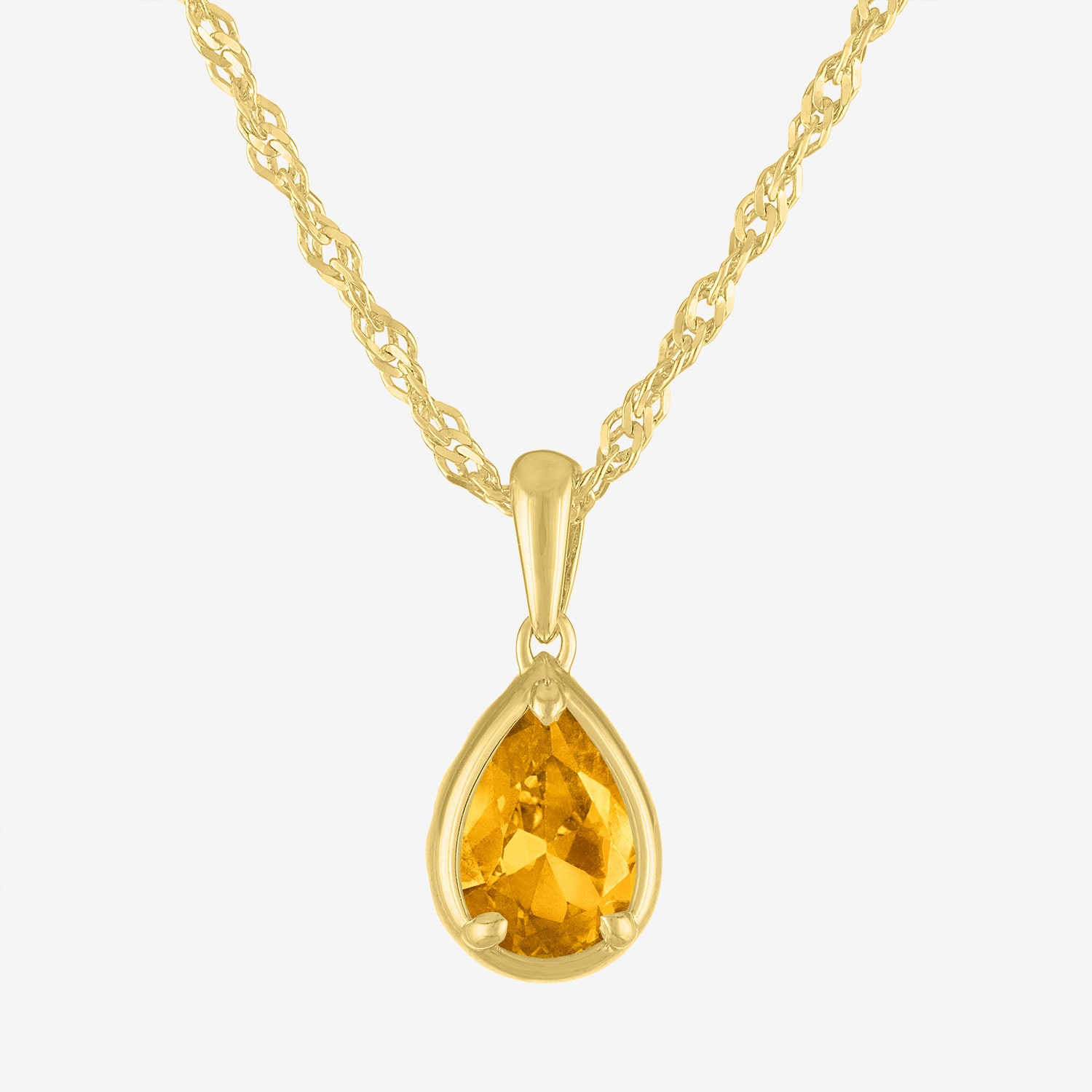 Womens Gemstone 14K Gold Over Silver Pear 18 Inch Pendant Necklace
