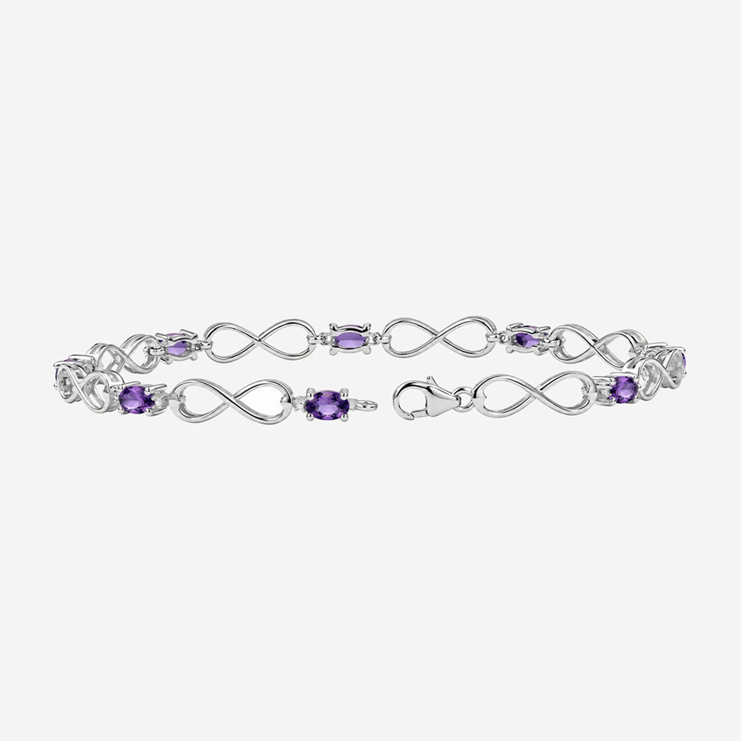 Limited Quantities! Womens Diamond Accent Genuine Purple Amethyst Sterling Silver Tennis Bracelet