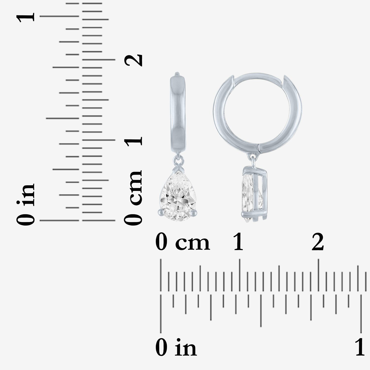 (G-H / Si2-I1) Womens 1 CT. T.W. Lab Grown White Diamond 10K Gold 16.9mm Pear Hoop Earrings