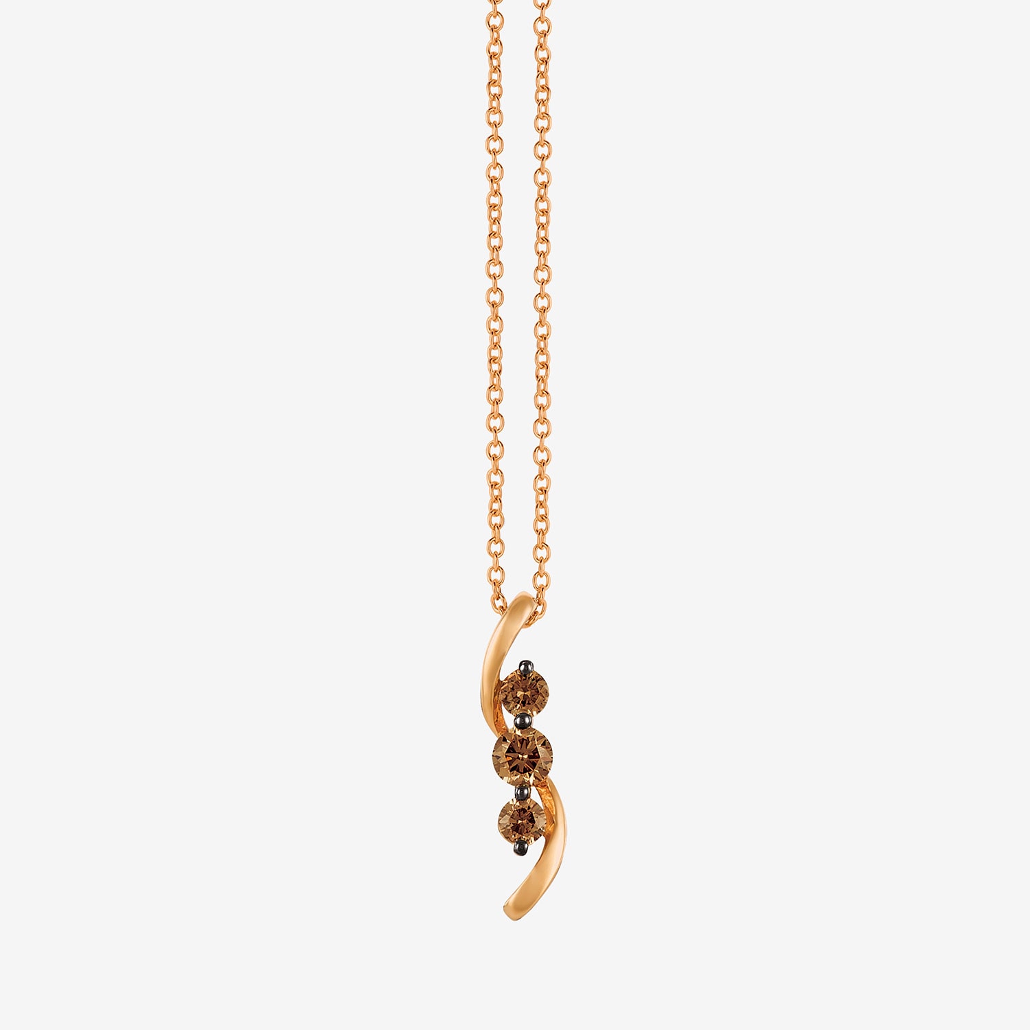 Le Vian Grand Sample Sale Le Vian Grand Sample Sale Womens 1/3 CT. T.W. Natural Brown Diamond 14K Rose Gold 18 Inch Pendant Necklace