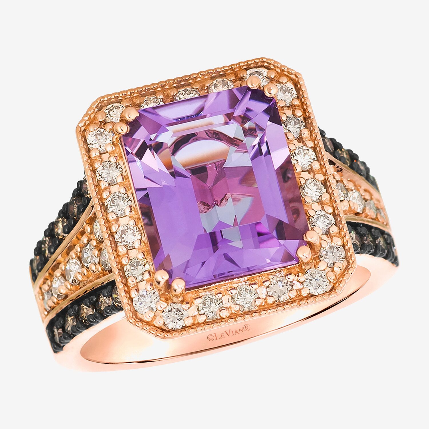 Le Vian Grand Sample Sale Le Vian Grand Sample Sale Womens 3/4 CT. T.W. Genuine Purple Amethyst 14K Rose Gold Square Cocktail Ring