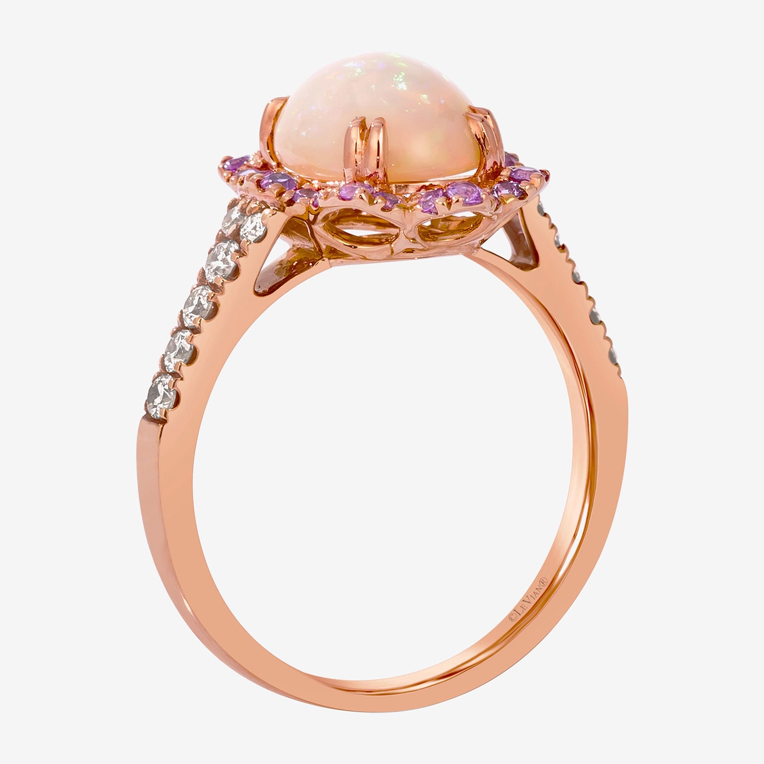 Le Vian Grand Sample Sale Le Vian Grand Sample Sale Womens 1/4 CT. T.W. Genuine White Opal 14K Rose Gold Round Cocktail Ring