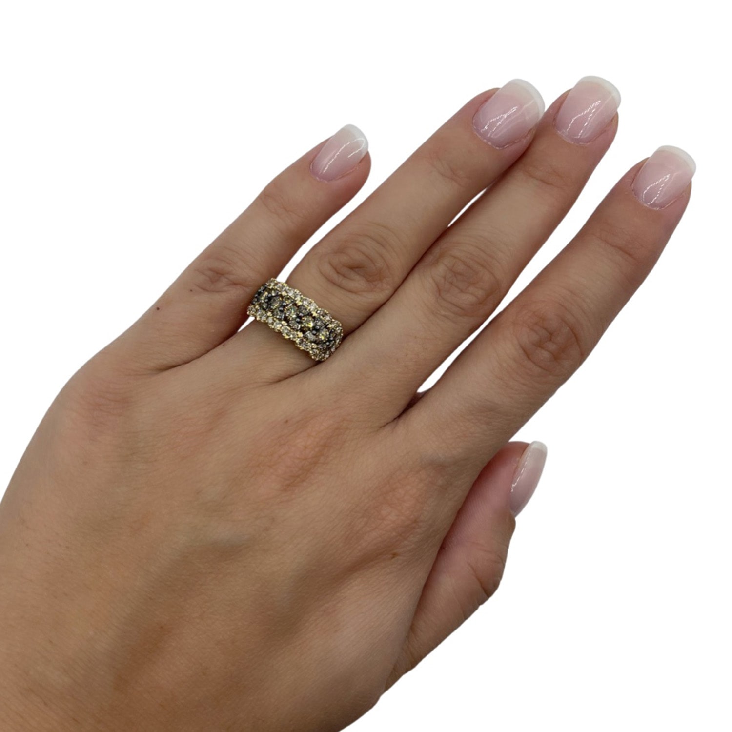 Le Vian Grand Sample Sale Le Vian Grand Sample Sale Womens 1 1/5 CT. T.W. Natural Brown Diamond 14K Gold Curved Cocktail Ring