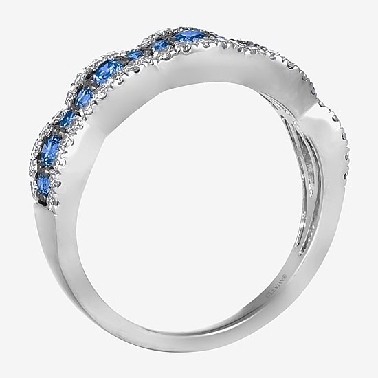 Le Vian Grand Sample Sale Le Vian Grand Sample Sale Womens 7MM 1/3 CT. T.W. Genuine Blue Sapphire 14K White Gold Curved Band