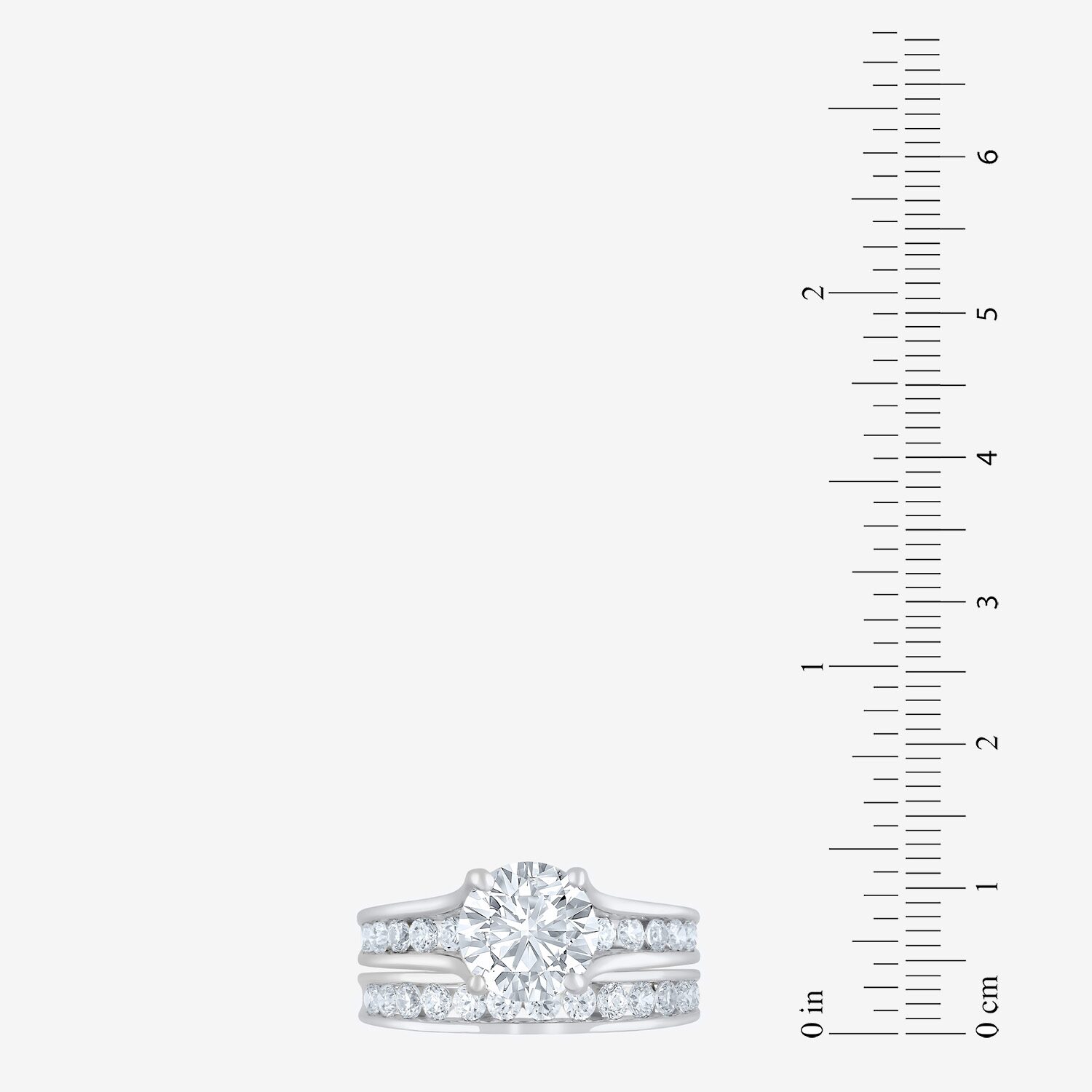 (F / Vs2) Womens 3 CT. T.W. Lab Grown White Diamond 10K Gold Round Side Stone Bridal Set