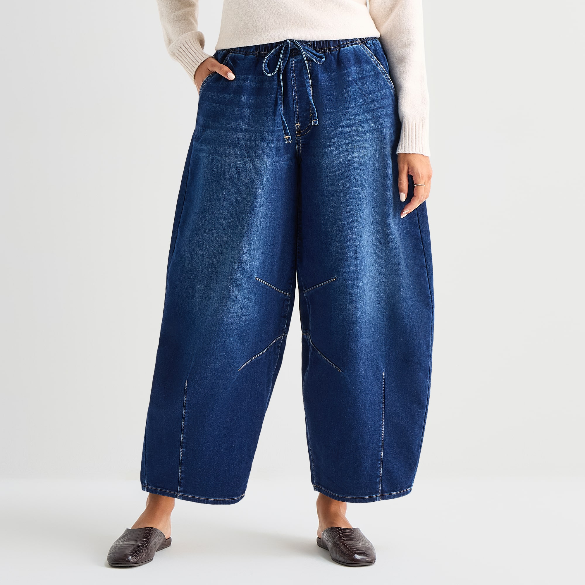 A.N.A Womens High Rise Barrel Jean