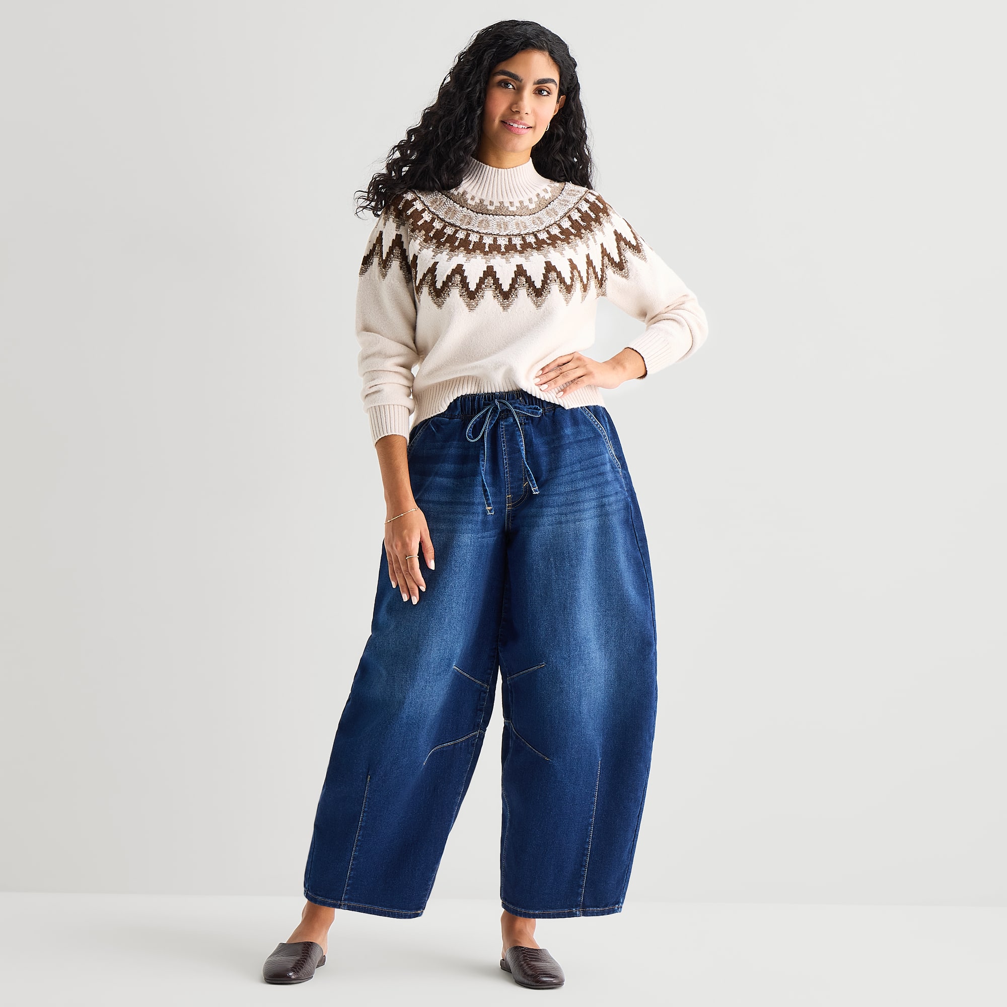 A.N.A Womens High Rise Barrel Jean