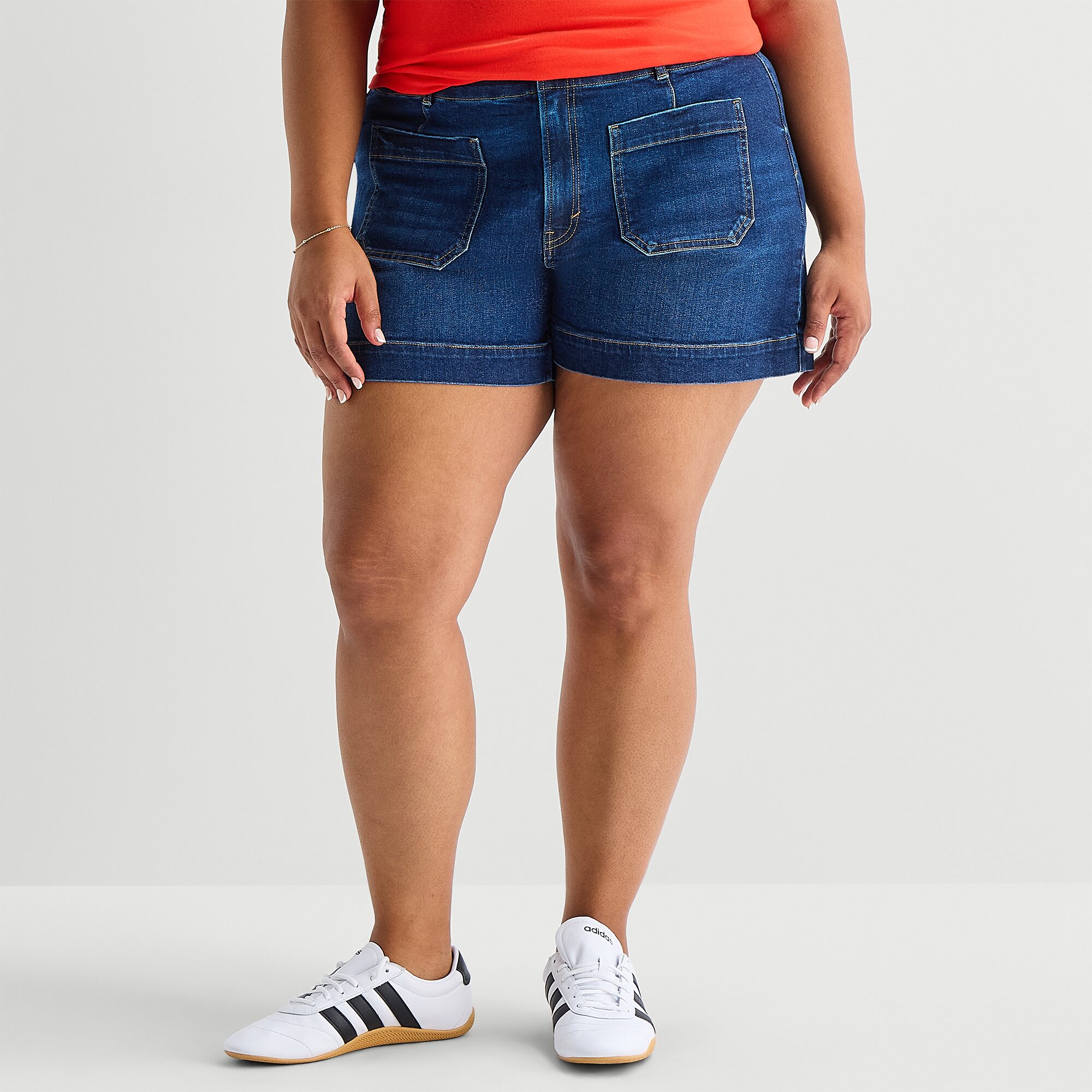 A.N.A Patch Pocket Womens 4" Highest Rise Plus Denim Short