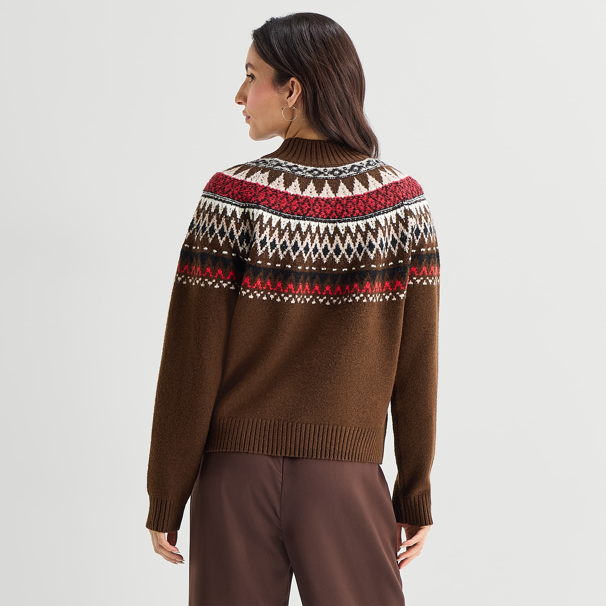 A.N.A Womens Mock Neck Long Sleeve Pullover Sweater