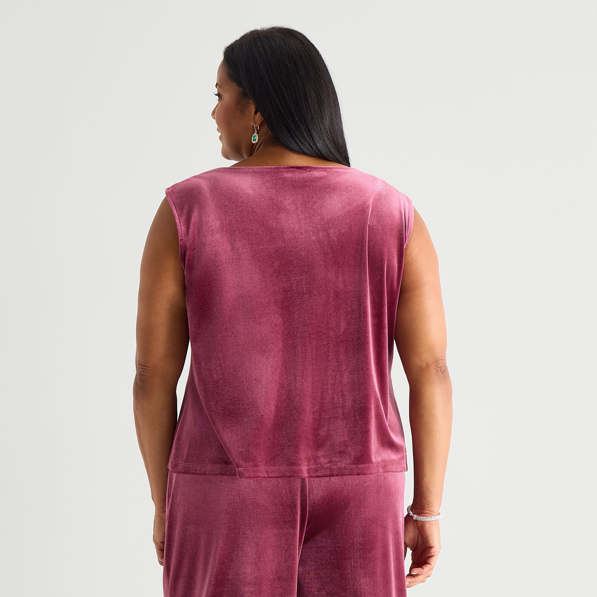 Liz Claiborne Womens Plus Cowl Neck Sleeveless Blouse