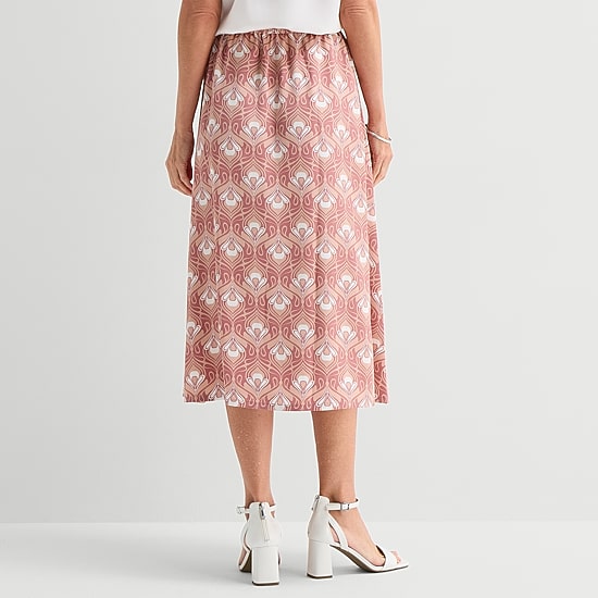 Liz Claiborne Womens Midi Flared Skirt