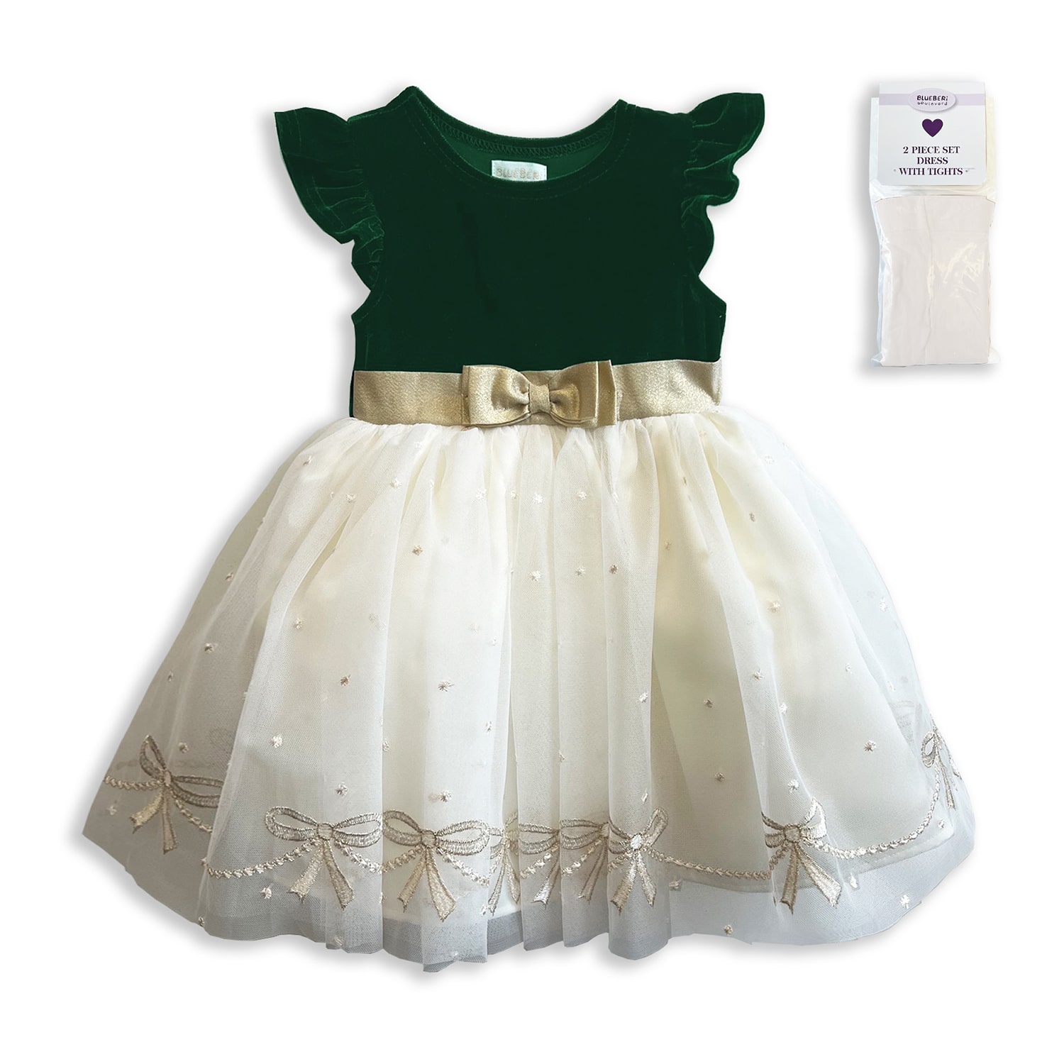 Blueberi Boulevard Toddler Girls Belted Short Sleeve A-Line Dress