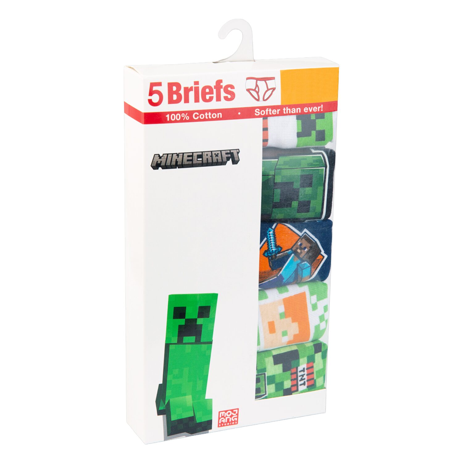 Little & Big Kid Boys Minecraft 5 Pack Briefs Bup2451