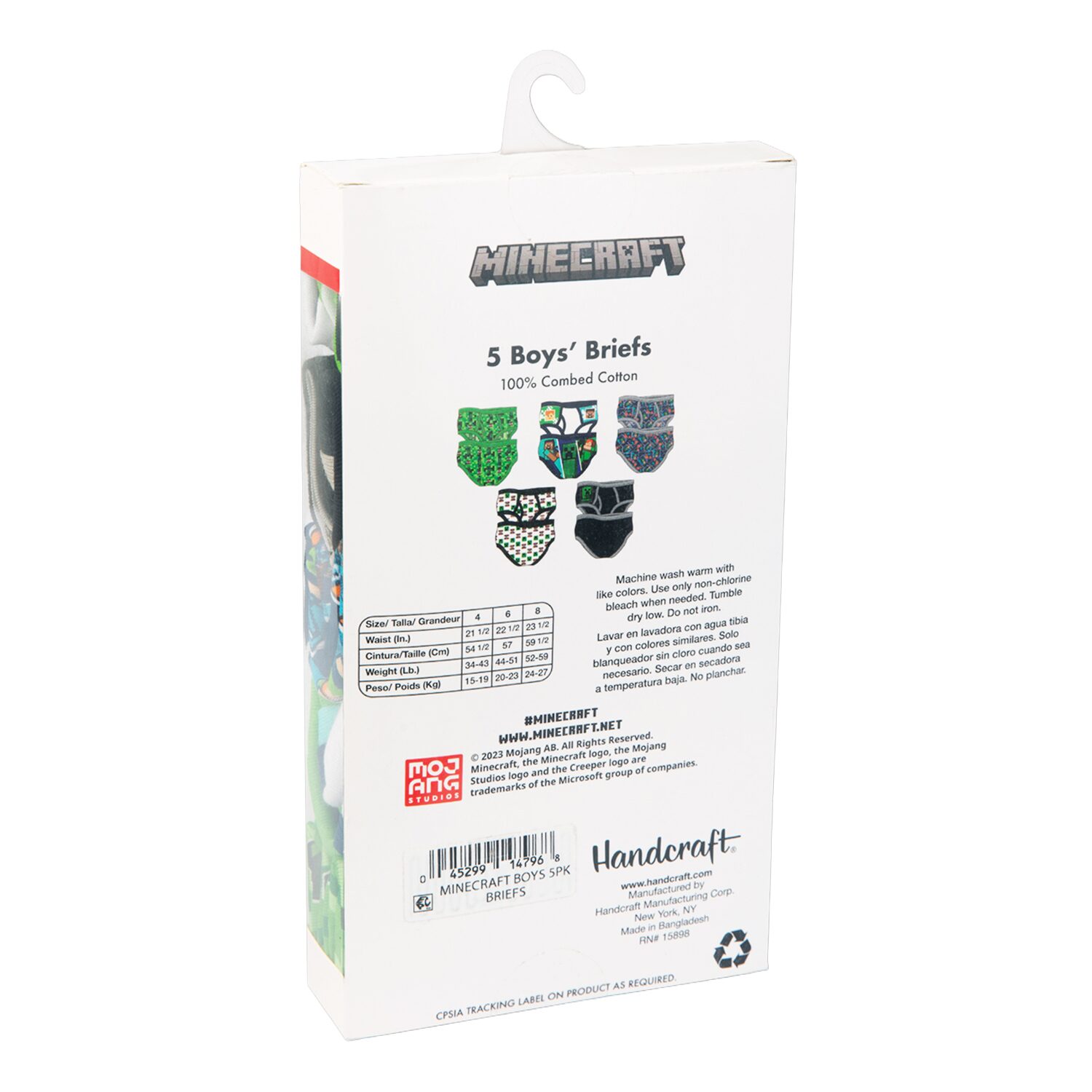 Little & Big Kid Boys Minecraft 5 Pack Briefs Bup2451
