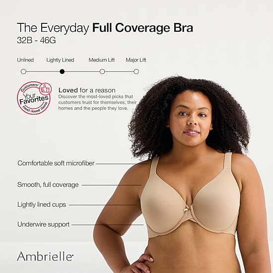 Ambrielle Everyday Underwire Full Coverage Bra