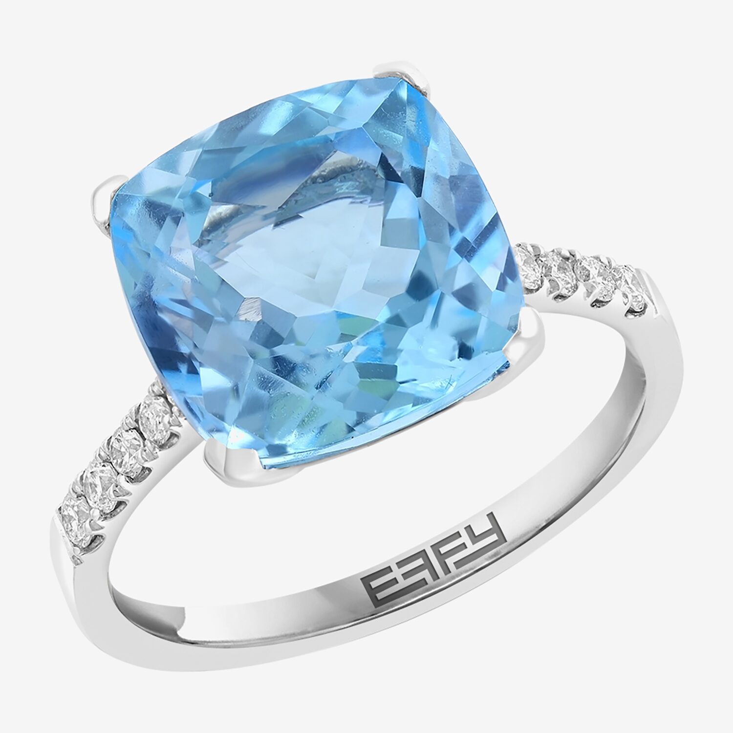 Effy Final Call Limited Quantities! Womens 1/6 CT. T.W. Genuine Blue Topaz 14K Gold Cushion Cocktail Ring