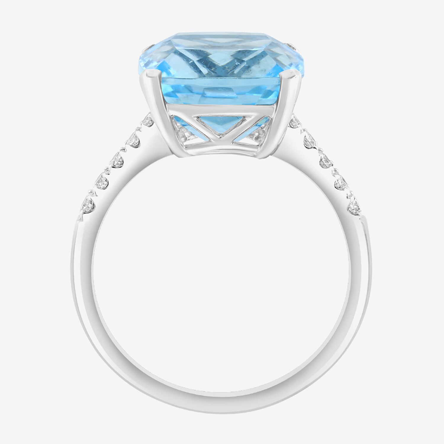 Effy Final Call Limited Quantities! Womens 1/6 CT. T.W. Genuine Blue Topaz 14K Gold Cushion Cocktail Ring