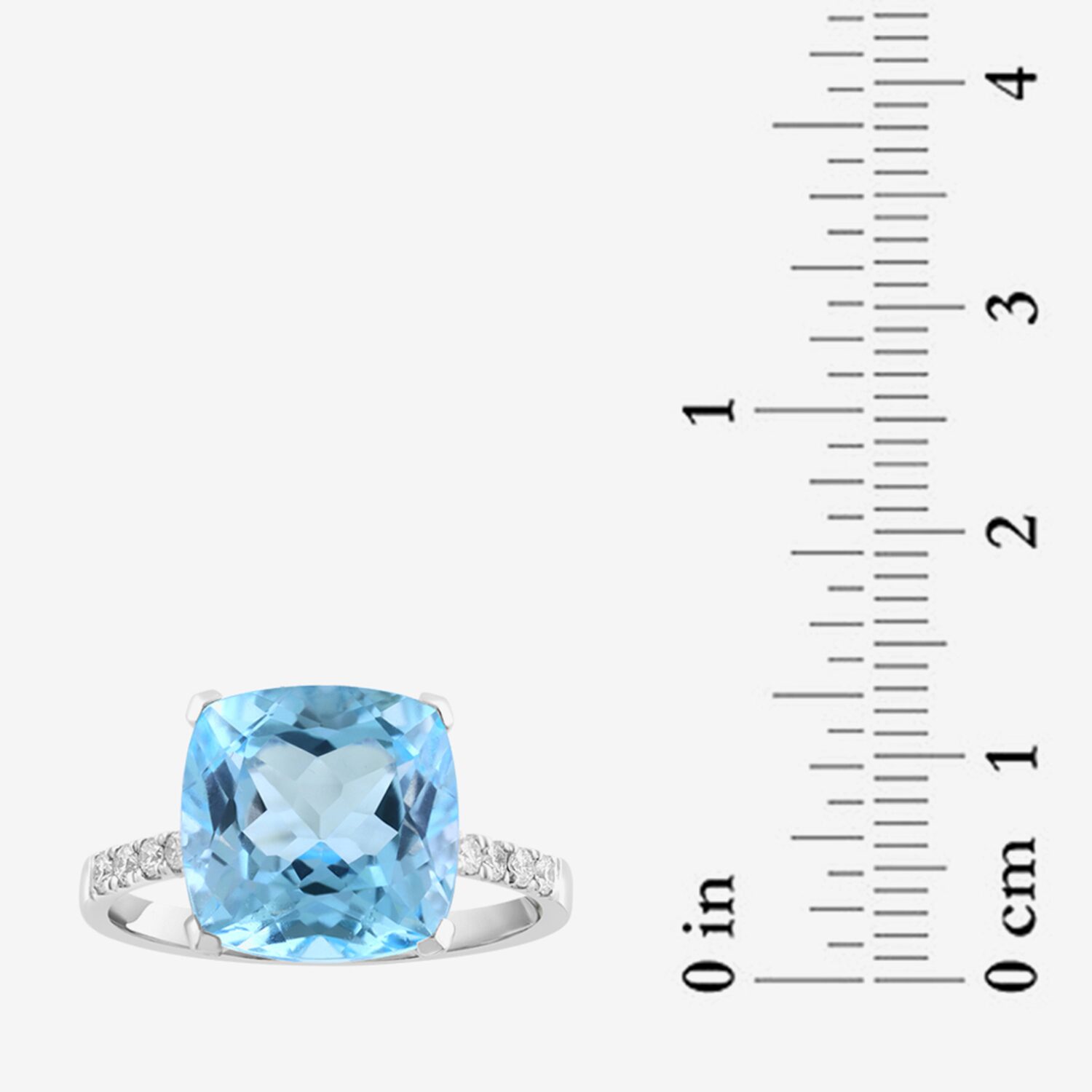 Effy Final Call Limited Quantities! Womens 1/6 CT. T.W. Genuine Blue Topaz 14K Gold Cushion Cocktail Ring