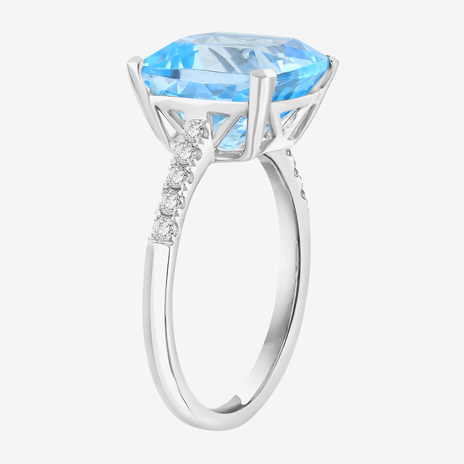 Effy Final Call Limited Quantities! Womens 1/6 CT. T.W. Genuine Blue Topaz 14K Gold Cushion Cocktail Ring