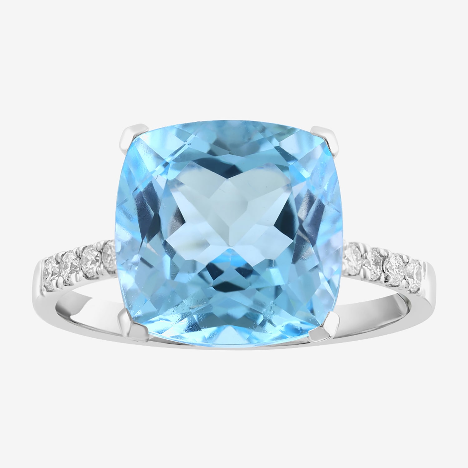 Effy Final Call Limited Quantities! Womens 1/6 CT. T.W. Genuine Blue Topaz 14K Gold Cushion Cocktail Ring