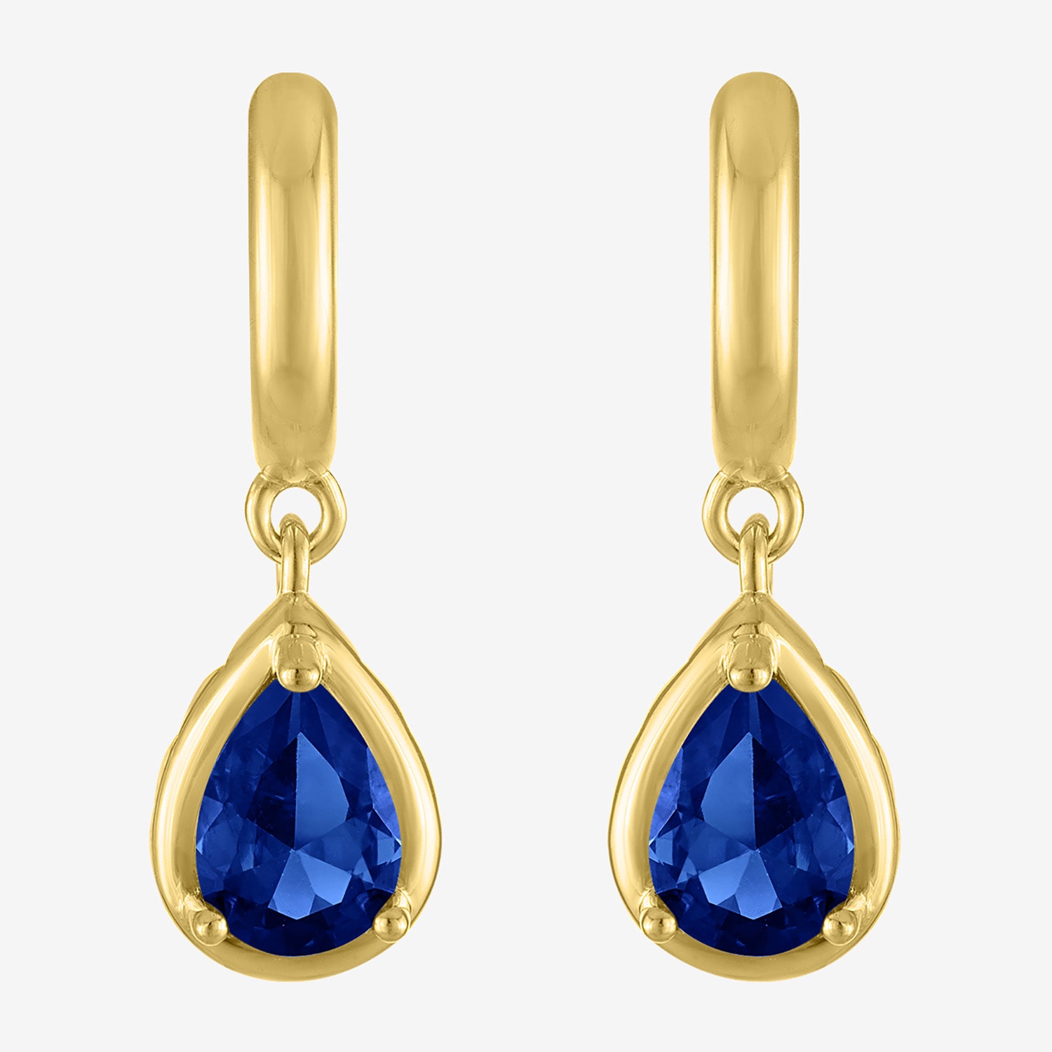 Womens Gemstone 14K Gold Over Silver 11.3mm Pear Hoop Earrings