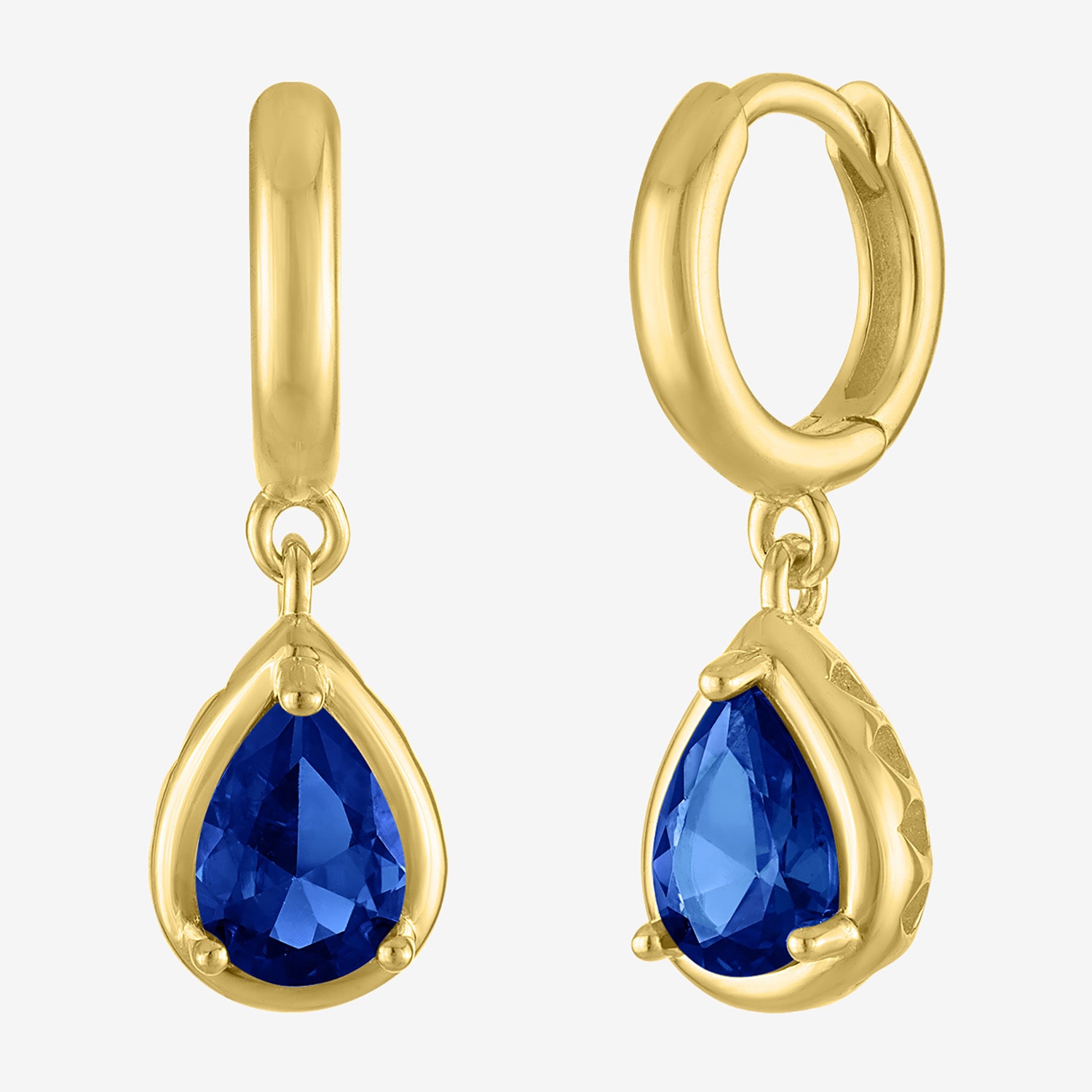 Womens Gemstone 14K Gold Over Silver 11.3mm Pear Hoop Earrings