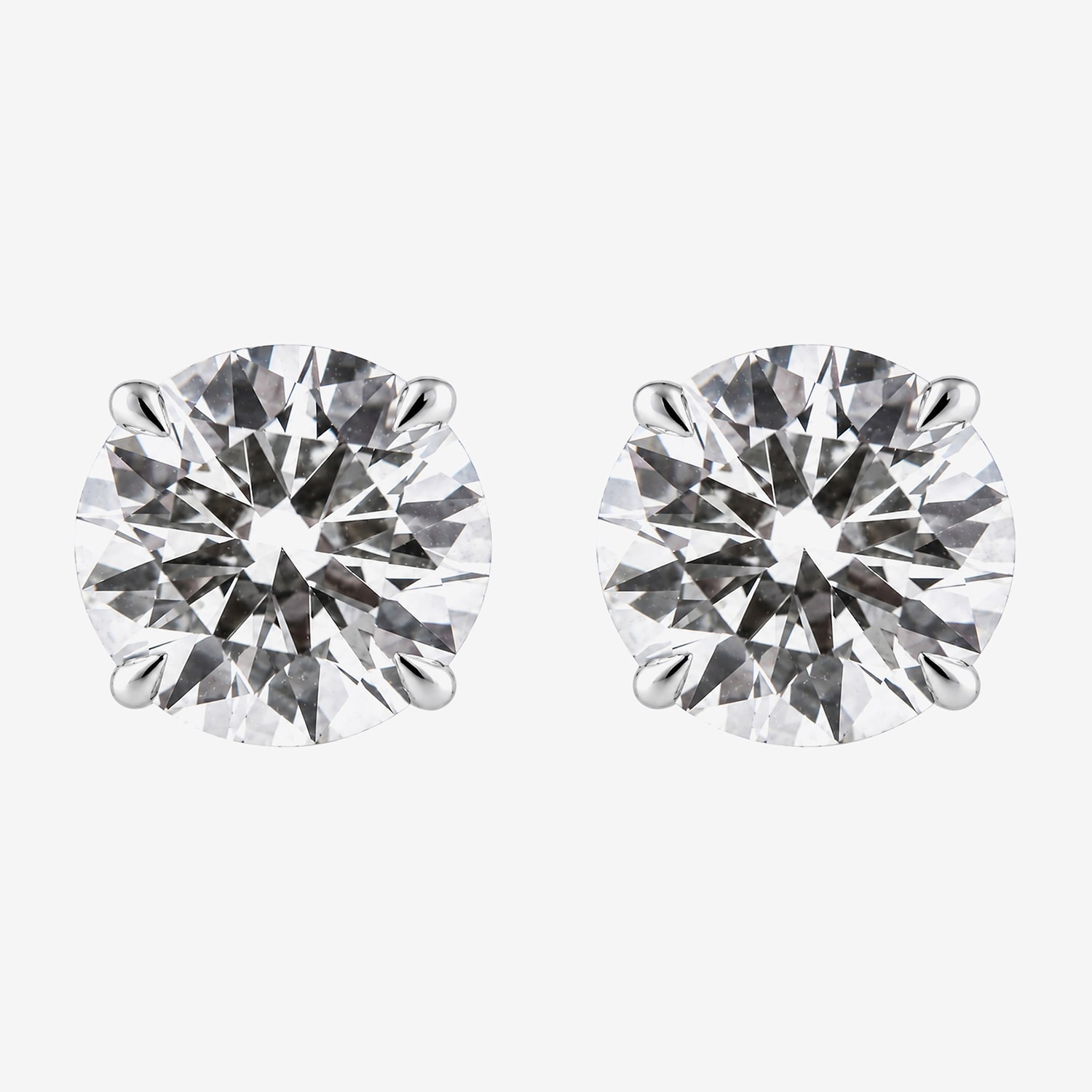 (G / Si1-Si2) 5 CT. T.W. Lab Grown White Diamond 10K Gold 8.7mm Round Stud Earrings