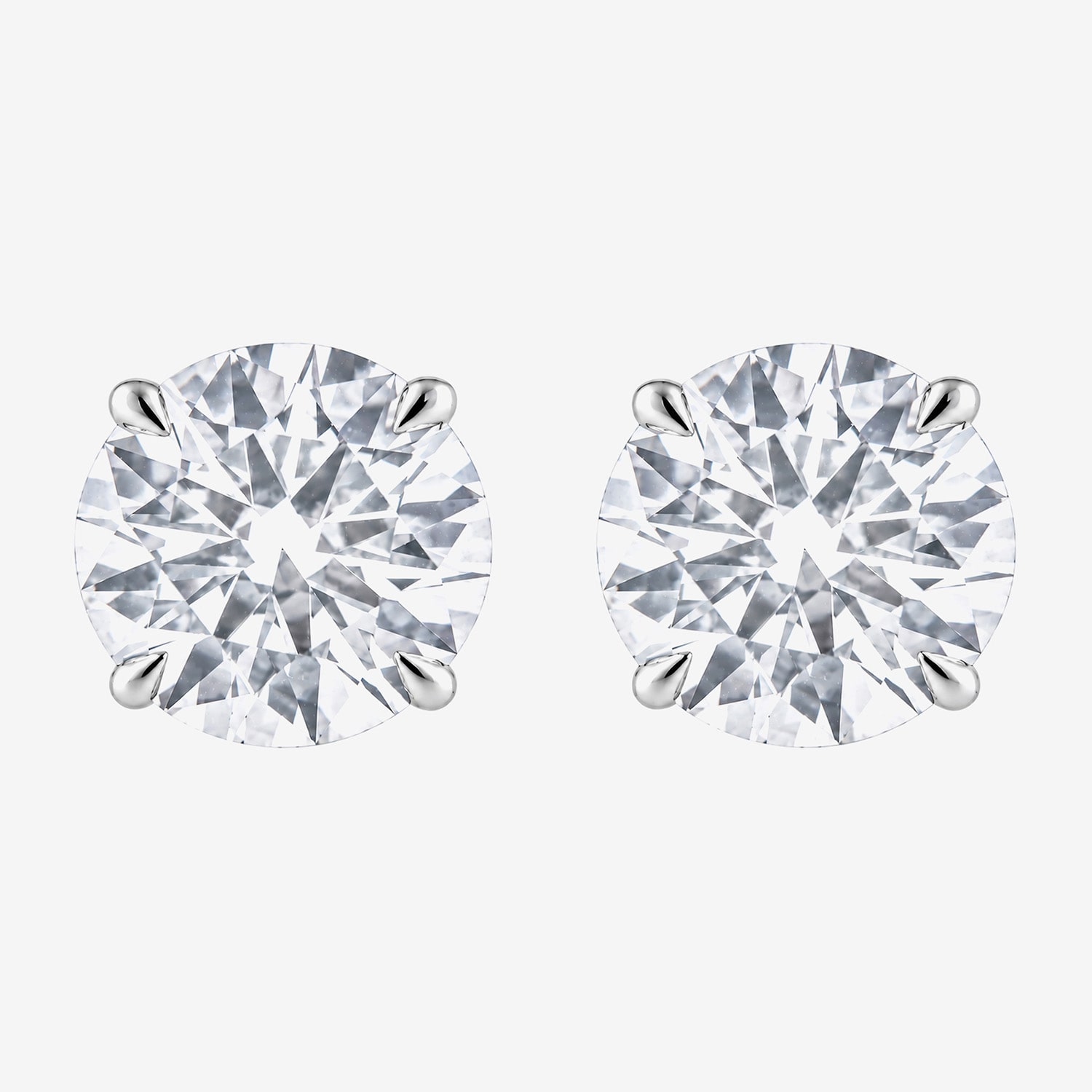 (G / Si1-Si2) 5 CT. T.W. Lab Grown White Diamond 10K Gold 8.7mm Round Stud Earrings
