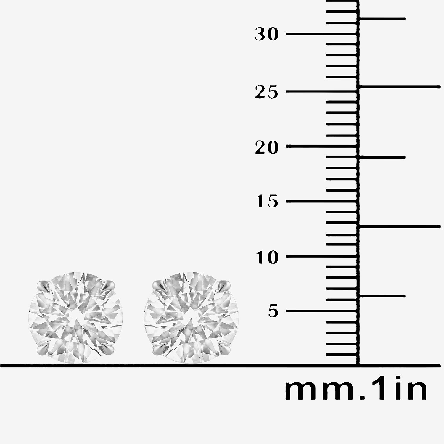 (G / Si1-Si2) 5 CT. T.W. Lab Grown White Diamond 10K Gold 8.7mm Round Stud Earrings